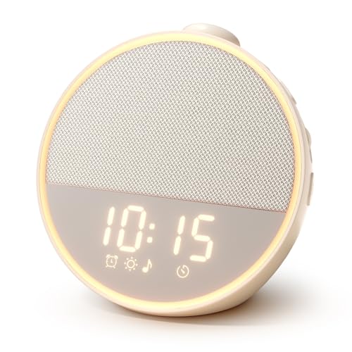 Narelu Sound Machine - Alarm Clock White Noise Sound Machine for Sleep, Night Light, 30 Soothing Sounds, 10 Gentle Alarms, Sleep Timer, Screen-Free Sleep Routine for Adults, Travel, Nightstand, Office