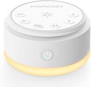 Momcozy Sound Machine for Baby-20 Soothing Sounds & Touch Warm Light Portable White No