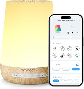 Baby Sound Machine, Momcozy White Noise Machine for Baby Sleeping with Night Light, Toddle