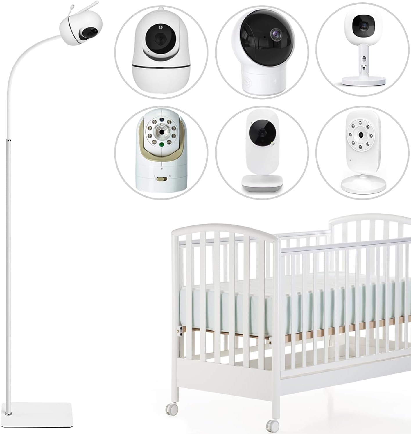 AOZTSUN 67 inch Adjustable Height Baby Monitor Floor Stand Holder for Infant Optics DXR-8 Pro,eufy HelloBaby HB6560/HB655...