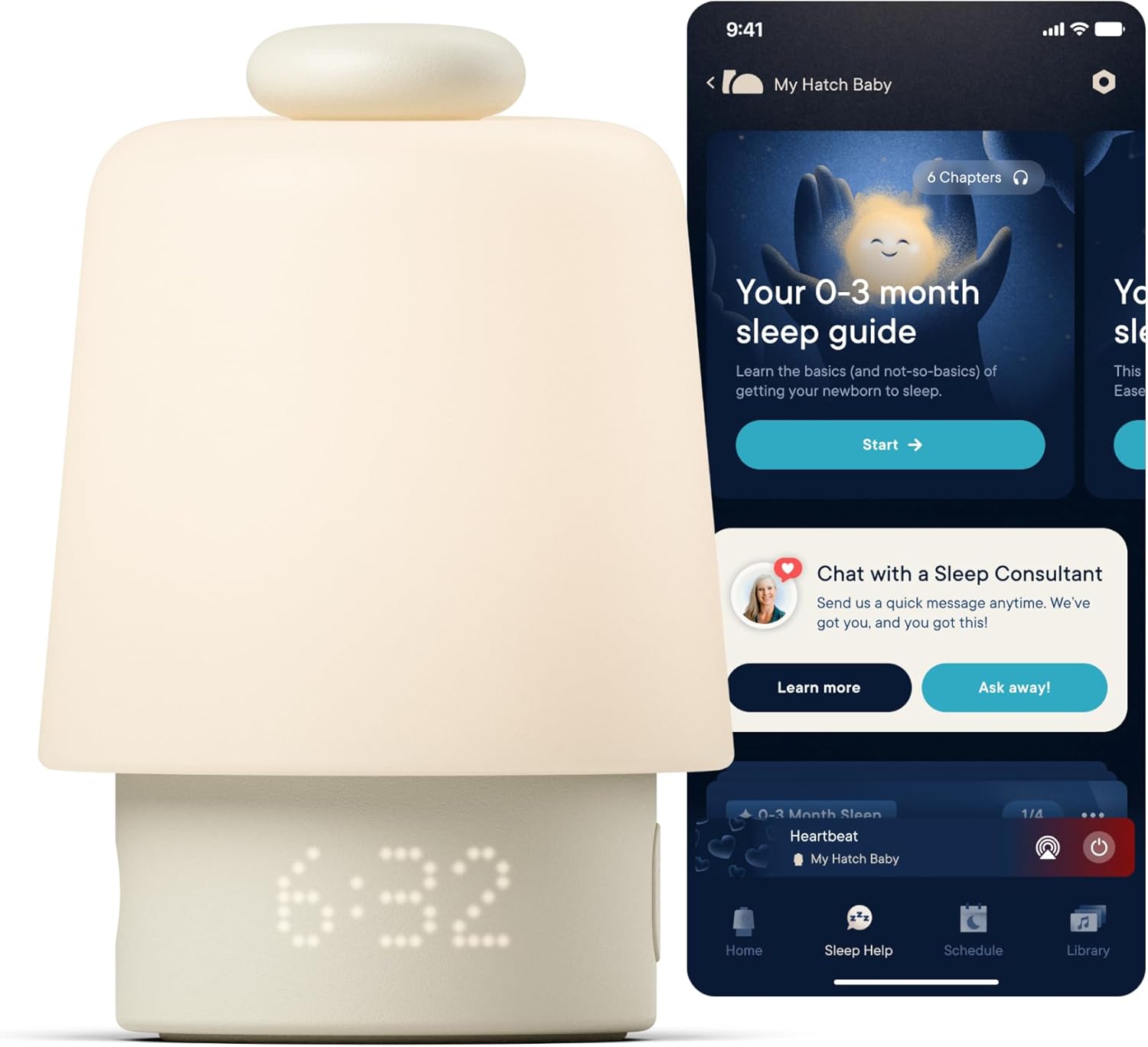 Hatch Baby Sound Machine, Night Light (Putty) | Sleep Support | Registry Essential, Routine Builder, Time-to-Rise Alarm Cl...