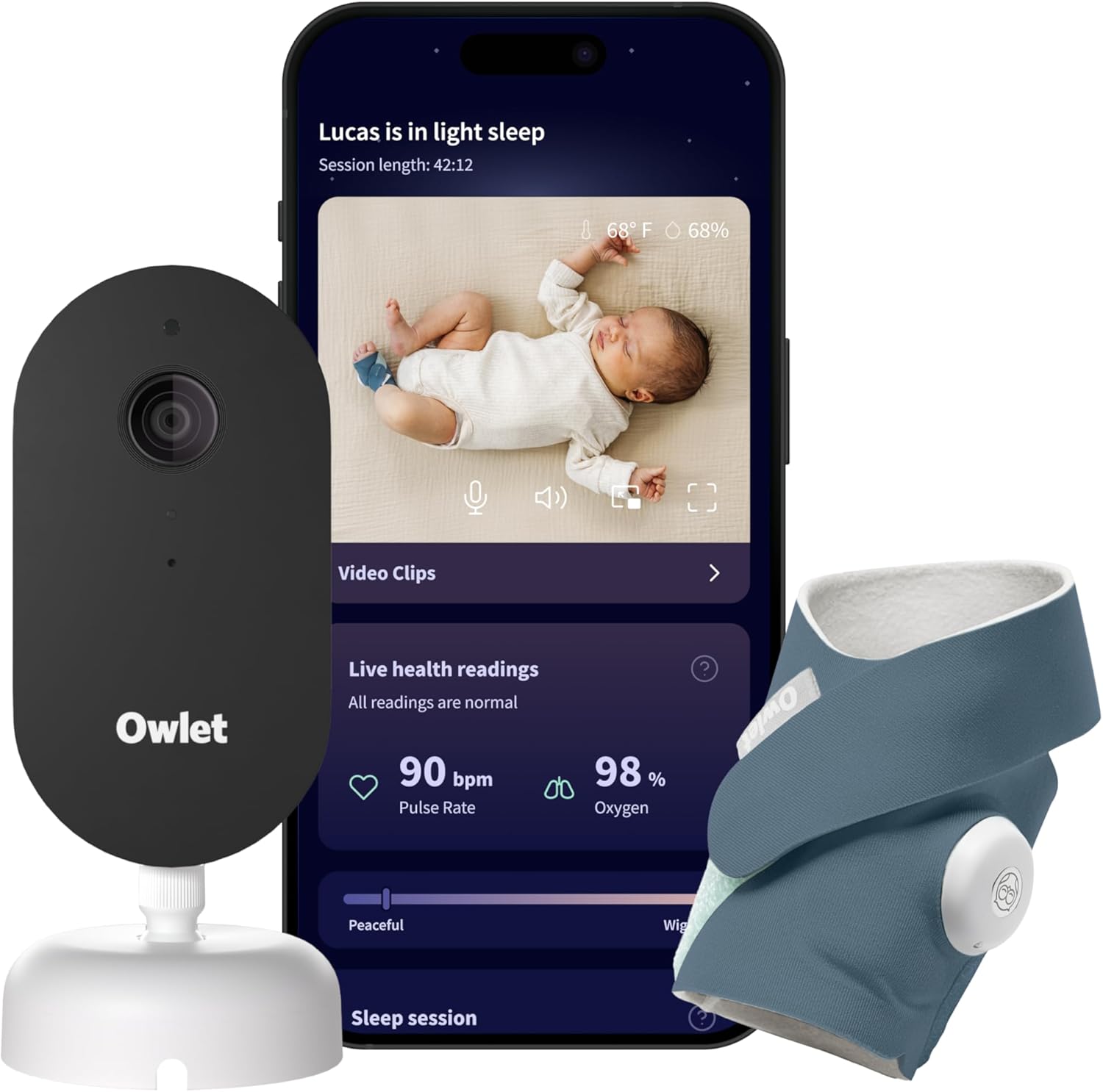 Owlet Dream Duo (Gen 3) Smart Baby Monitor, 2K HD Video