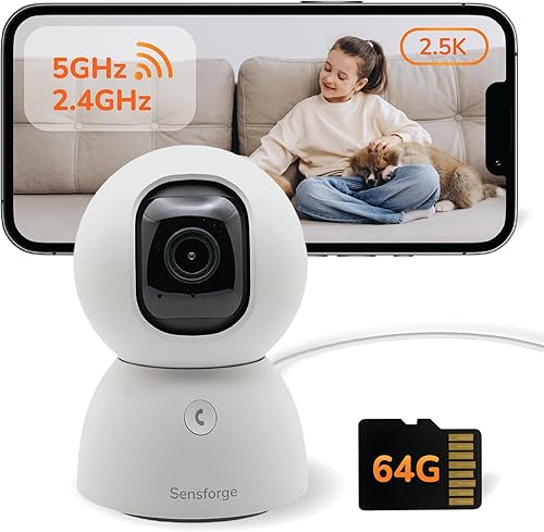 SensForge 2.5K Pan-Tilt Security Camera, 360° Dual-Band WiFi Camera fo — Our hands-on testing setup for eufy spaceview pro vs vtec