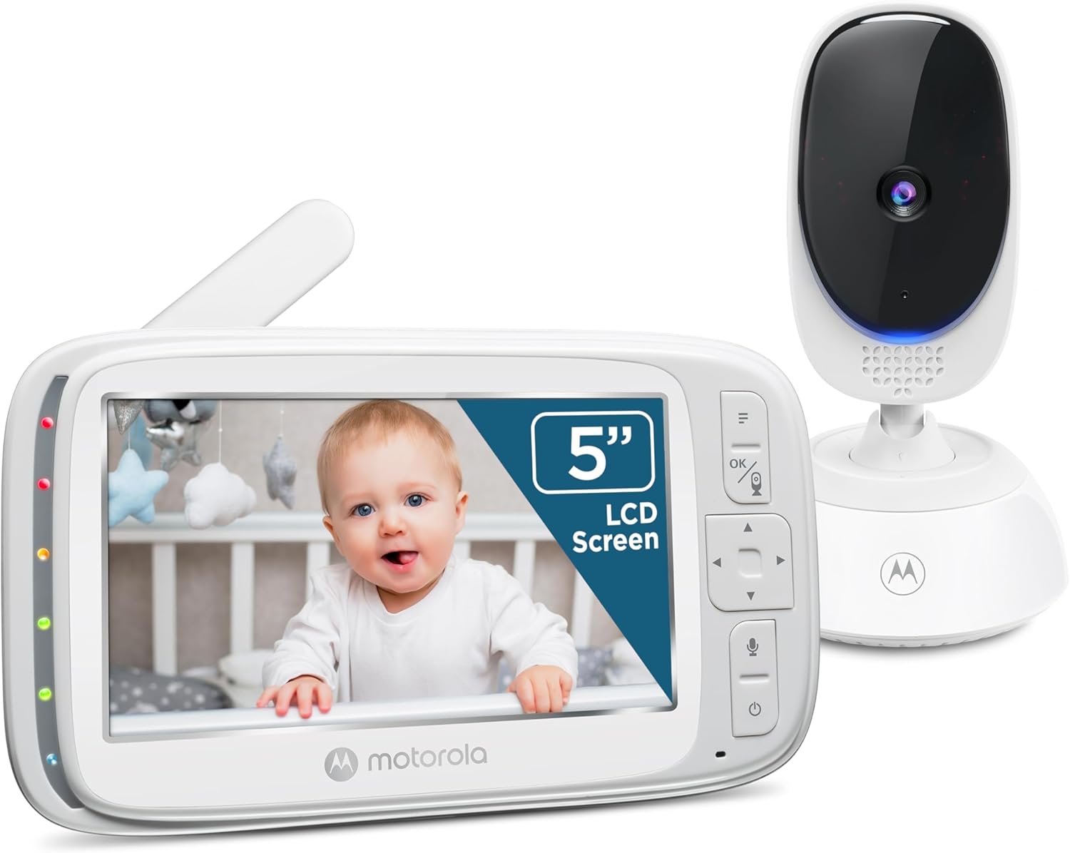 Motorola Nursery No WiFi Video Baby Monitor with Camera and Audio, 5” Screen, Pan-Tilt-Zoom, Night Vision, 2-Way Talk, Lon...