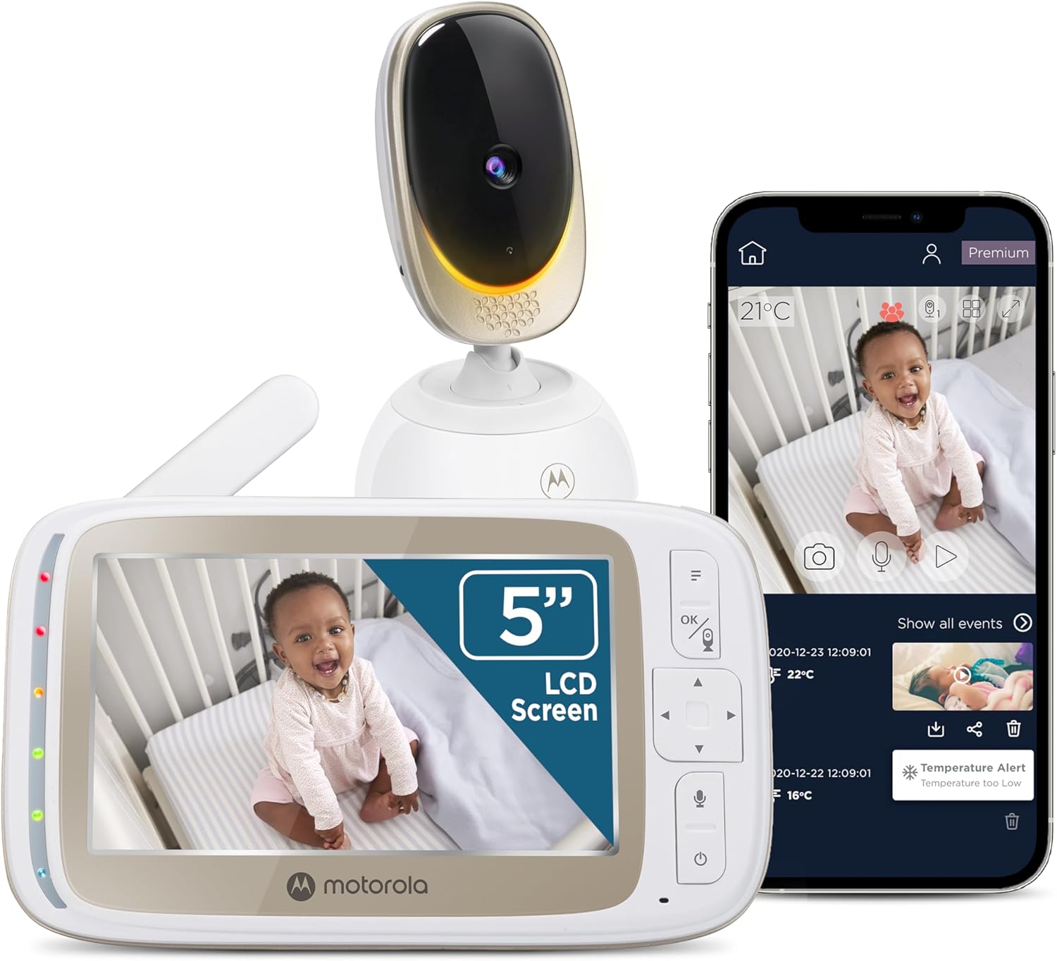 Motorola Nursery WiFi Video Baby Monitor with Camera and Audio, 5