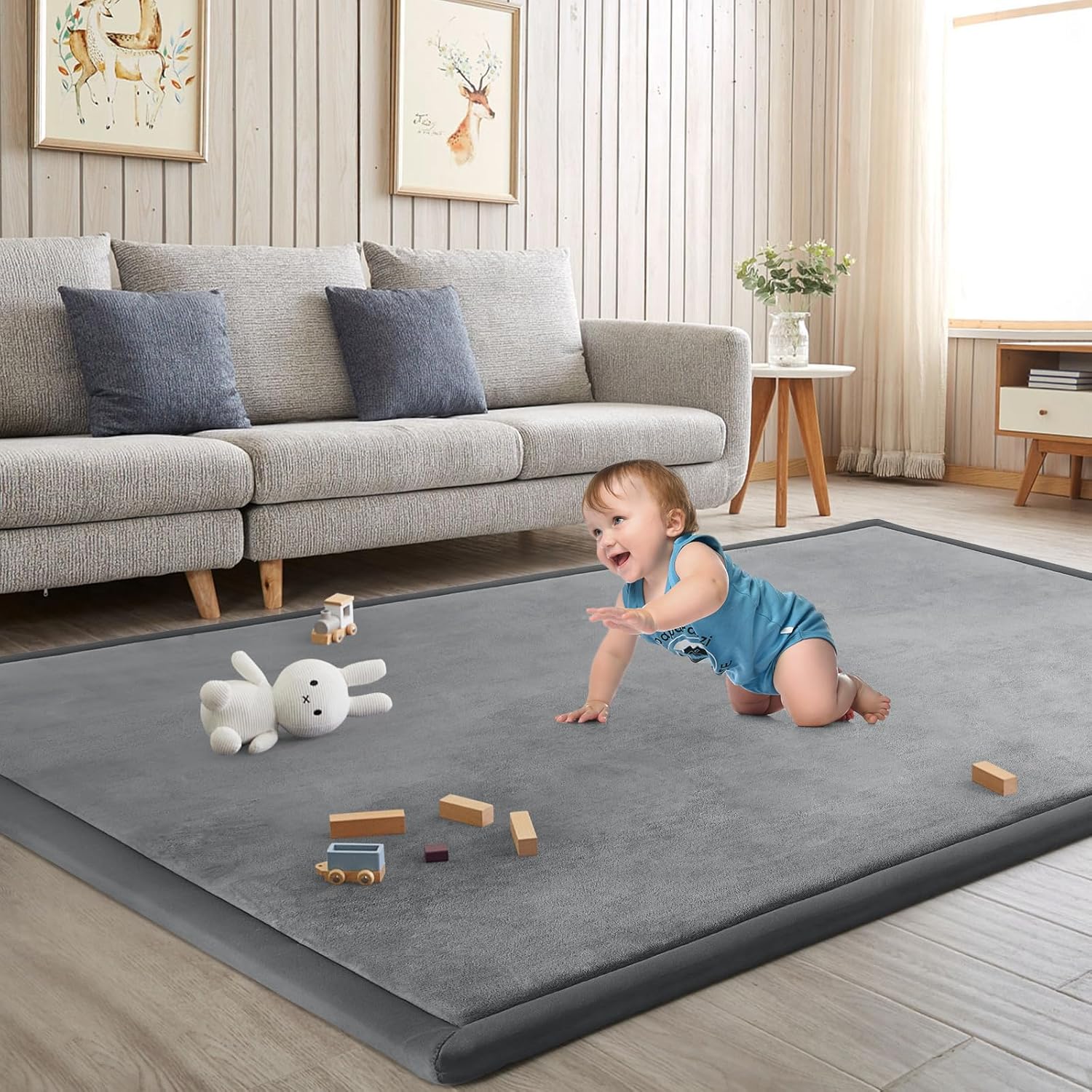 ILPEOD Baby Play Mat for Floor Nursery Rug Muscle Mat Area Rug Playroom Rug 50